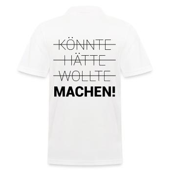 Könnte Hätte Wollte Machen - Männer Poloshirt - Weiß - Hinten - Kai (181cm)