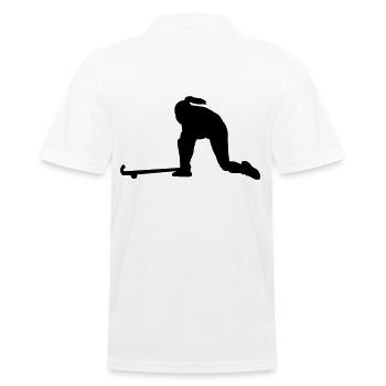Field Hockey Player Design Gift for Women - Men's Polo Shirt - white - Back - Kai (181cm)