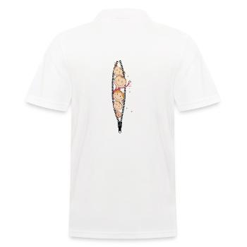 Fermeture éclair de bande dessinée pour enfants - Polo Homme - blanc - Dos - Kai (181cm)