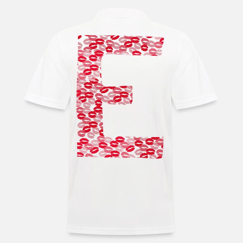 Lettera E - baci in maglietta - Polo da uomo - bianco