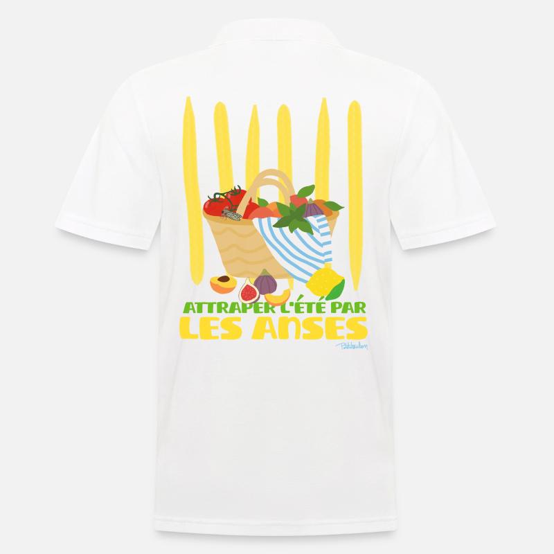 Den Sommer mit den Griffen des Korbes einfangen - Männer Poloshirt - Weiß