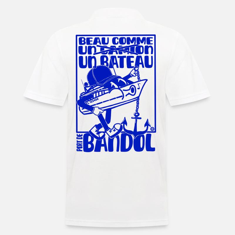 Retro Mittelmeer Bandol Boot Maskottchen - Männer Poloshirt - Weiß