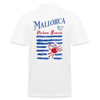 Mallorca 2022 Palma Beach Crab - Men's Polo Shirt - white - Back - Kai (181cm)