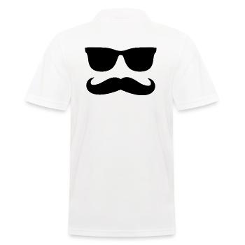 Mustache Man Adult - Männer Poloshirt - Weiß - Hinten - Kai (181cm)