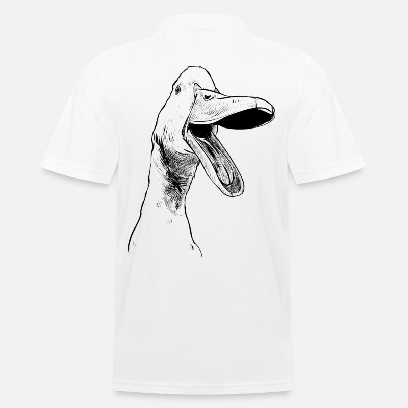 lustige Gans Schnabel Humor Witz Bauernhof - Männer Poloshirt - Weiß