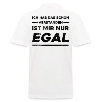 Ich Hab Das Schon Verstanden Ist Mir Nur Egal - Männer Poloshirt - Weiß - Hinten - Kai (181cm)
