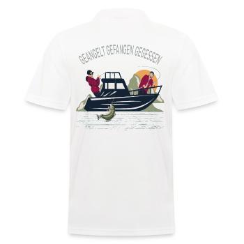 Angler Geangelt gefangen Gegessen Slogan - Männer Poloshirt - Weiß - Hinten - Kai (181cm)