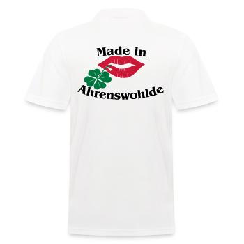 Made in Ahrenswohlde - Männer Poloshirt - Weiß - Hinten - Kai (181cm)