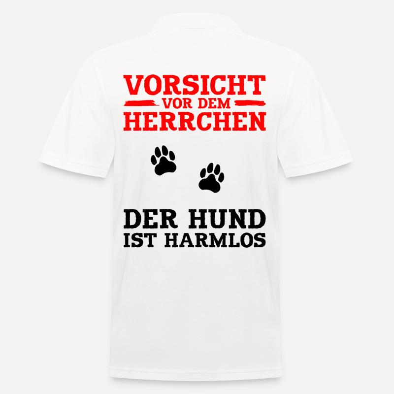 Vorsicht vor dem Herrchen - Männer Poloshirt - Weiß