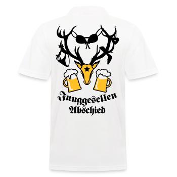 Hirsch JGA beer one 3c b - Men's Polo Shirt - white - Back - Kai (181cm)