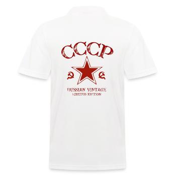 Stern - Russian Vintage Geschenk Russland - Männer Poloshirt - Weiß - Hinten - Kai (181cm)