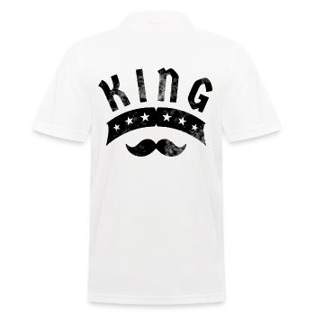King with a mustache - Men's Polo Shirt - white - Back - Kai (181cm)