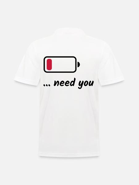 Low Battery Need You - Men's Polo Shirt - white