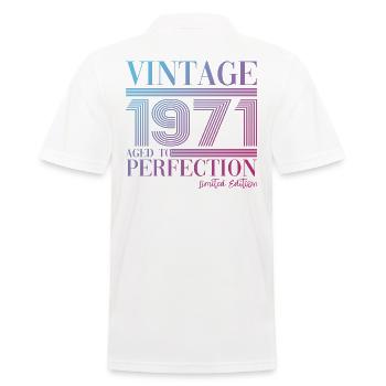 Vintage Jahrgang 1971 52. Geburtstag Geschenk Frau - Männer Poloshirt - Weiß - Hinten - Kai (181cm)