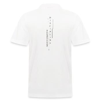 respect_marcel merch  - Männer Poloshirt - Weiß - Hinten - Kai (181cm)