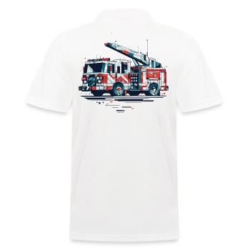 Polygon Feuerwehrauto mit Drehleiter Feuerwehr - Männer Poloshirt - Weiß - Hinten - Kai (181cm)