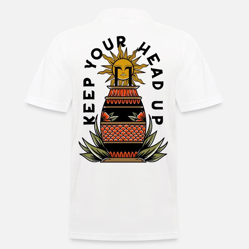 Keep Your Head Up - Männer Poloshirt - Weiß