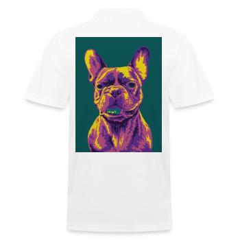 French Bulldog - Männer Poloshirt - Weiß - Hinten - Kai (181cm)
