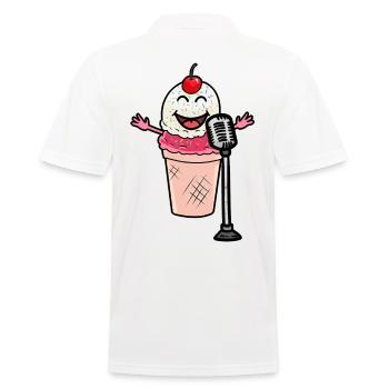 Une petite super star une crème glacée en chantant - Polo Homme - blanc - Dos - Kai (181cm)