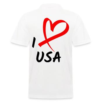 J’aime les États-Unis J’aime l’Amérique Cadeau de cœur - Polo Homme - blanc - Dos - Kai (181cm)