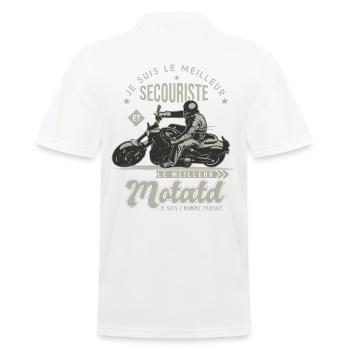 Motard le meilleur secouriste cadeau cool - Polo Homme - blanc - Dos - Kai (181cm)