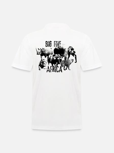 Löwe Nashorn Elefant Leopard Büffel Big Five - Männer Poloshirt - Weiß