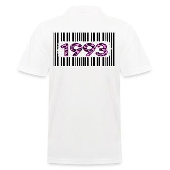 1993 geburtstag barcode rosa leopard retro party - Männer Poloshirt - Weiß - Hinten - Kai (181cm)
