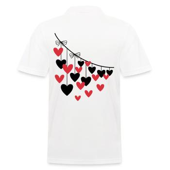 Coeur Guirlande Plusieurs Coeurs - Polo Homme - blanc - Dos - Kai (181cm)