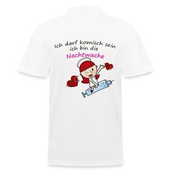Elderly care / nurse night watch - Men's Polo Shirt - white - Back - Kai (181cm)