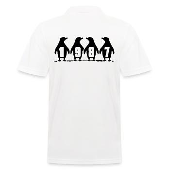 1987 geburtstag pinguin party winterschwimmer - Männer Poloshirt - Weiß - Hinten - Kai (181cm)