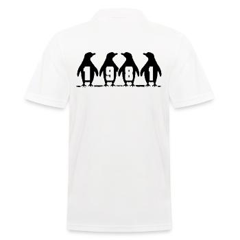 1981 Birthday Penguin Party Winter Swimmers - Polo Homme - blanc - Dos - Kai (181cm)
