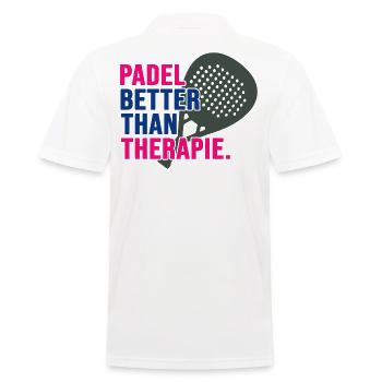 Padel PADELTENNIS Padelspieler Padel-therapie - Männer Poloshirt - Weiß - Hinten - Kai (181cm)