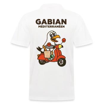Gabian Méditerranéen sur scooter - Polo Homme - blanc - Dos - Kai (181cm)