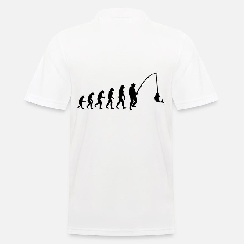 Pêche - Evolution - Cadeau - Pêcheur - Pêche - Polo Homme - blanc