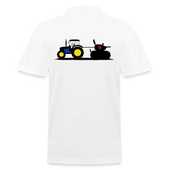 Tractor Harvest Time Farmer Thanksgiving Tractor Driver - Men's Polo Shirt - white - Back - Kai (181cm)