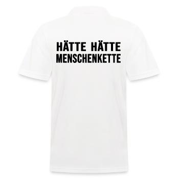 Mensch Aktion "Menschenkette" aus Menschlichkeit - Männer Poloshirt - Weiß - Hinten - Kai (181cm)