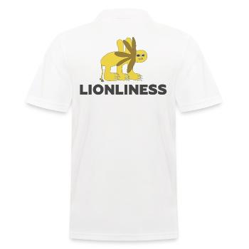 LIONLINESS - Lion Only Outsider Art - Men's Polo Shirt - white - Back - Kai (181cm)