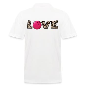 bowling bowlingkugel x strike bowling-love - Männer Poloshirt - Weiß - Hinten - Kai (181cm)