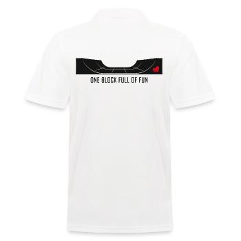 skate sk8 skateboarder skate-love halfpipe - Polo Homme - blanc - Dos - Kai (181cm)