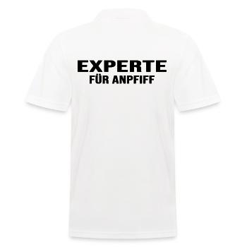 Fußball Fußballexperte vorm Anpfiff Fußballregeln - Männer Poloshirt - Weiß - Hinten - Kai (181cm)