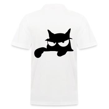 Black Cat 14 Katze - Männer Poloshirt - Weiß - Hinten - Kai (181cm)
