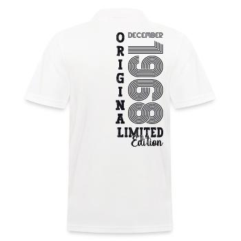 Original December 1968 54th Birthday Gift - Men's Polo Shirt - white - Back - Kai (181cm)