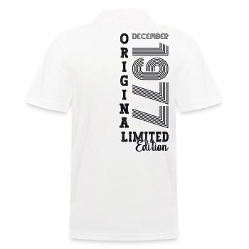 Original December 1977 45th birthday gift - Men's Polo Shirt - white - Back - Kai (181cm)
