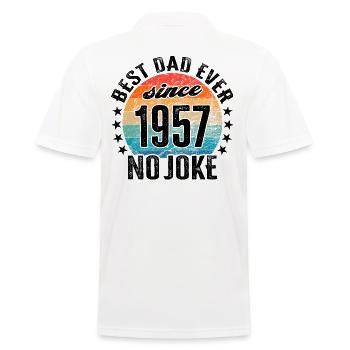 Bester Papa der Welt seit 1957 No Joke - Männer Poloshirt - Weiß - Hinten - Kai (181cm)