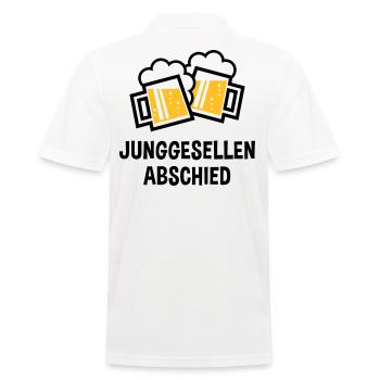 Junggesellenabschied (Bier Bayrische Bierkrüge 2C) - Männer Poloshirt - Weiß - Hinten - Kai (181cm)