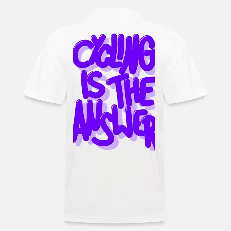 Cycling is the answer lila - Männer Poloshirt - Weiß