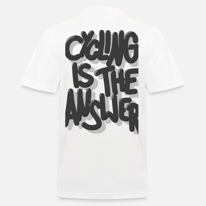 Cycling is the answer grau - Männer Poloshirt - Weiß