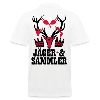 66 Hirsch Jäger und Sammler Bier Party Sex Spaß - Männer Poloshirt - Weiß - Hinten - Kai (181cm)