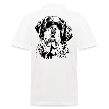 BERNHARDINER St Bernard cool Sonnenbrille Wilsigns - Männer Poloshirt - Weiß - Hinten - Kai (181cm)