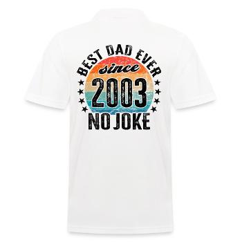 Bester Papa der Welt seit 2003 No Joke - Männer Poloshirt - Weiß - Hinten - Kai (181cm)